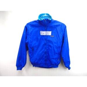 Vintage Patagonia Bomber Jacket Women's sz 10 Blue Fleece Lined USA MADE